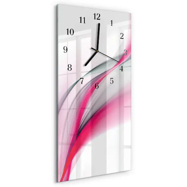Verticale moderne glazen wandklok Abstractie