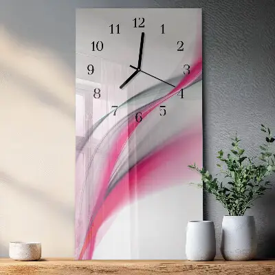 Verticale moderne glazen wandklok Abstractie