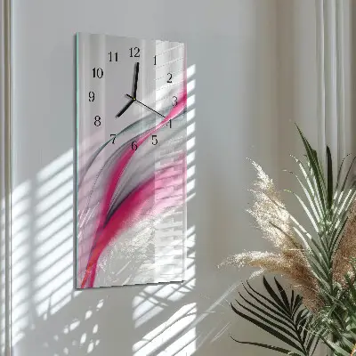 Verticale moderne glazen wandklok Abstractie