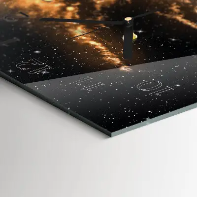 Verticale rechthoekige glazen wandklok Kosmos