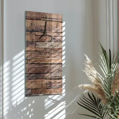 Rechthoekige glas klok verticaal Hout