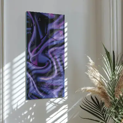Verticale rechthoekige glazen wandklok Flueel
