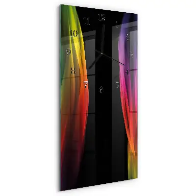 Verticale moderne glazen wandklok Abstractie