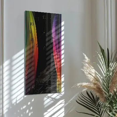 Verticale moderne glazen wandklok Abstractie
