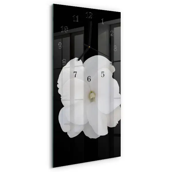 Verticale moderne glazen wandklok Bloem