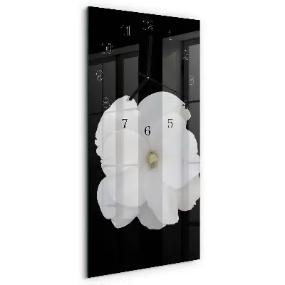 Verticale moderne glazen wandklok Bloem
