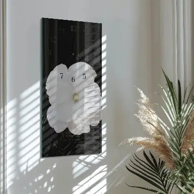 Verticale moderne glazen wandklok Bloem