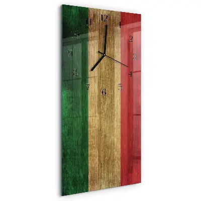 Rechthoekige glas klok verticaal Italiaanse vlag