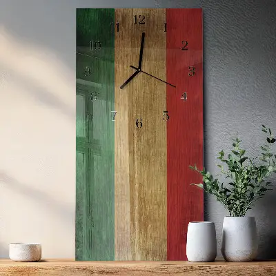 Rechthoekige glas klok verticaal Italiaanse vlag