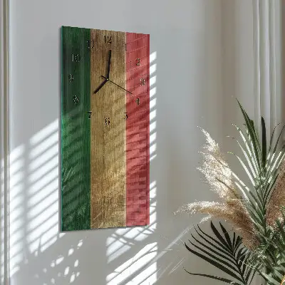 Rechthoekige glas klok verticaal Italiaanse vlag