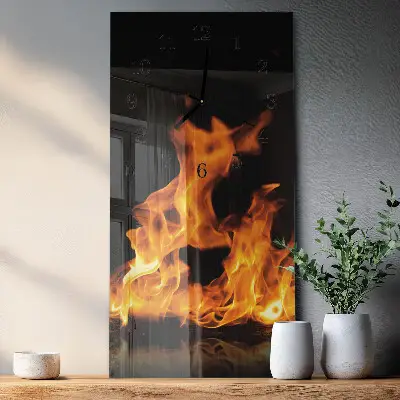 Decoratieve glazen klok verticaal Vuur