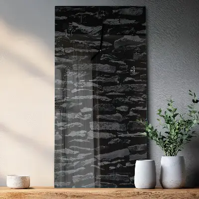 Rechthoekige glas klok verticaal Stenen muur