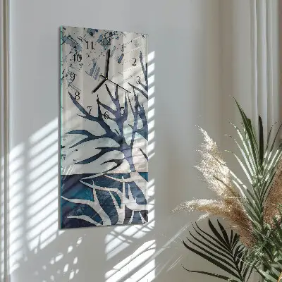 Verticale rechthoekige glazen wandklok Takken