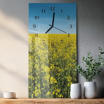 Rechthoekige glas klok verticaal bloemenveld