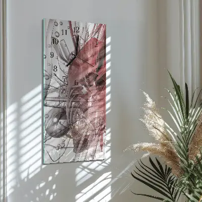 Verticale moderne glazen wandklok Chaos