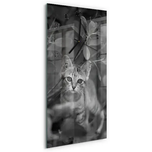 Decoratieve glazen klok verticaal Kat