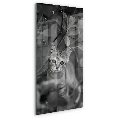 Decoratieve glazen klok verticaal Kat