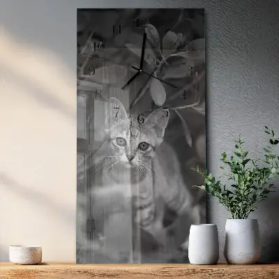 Decoratieve glazen klok verticaal Kat