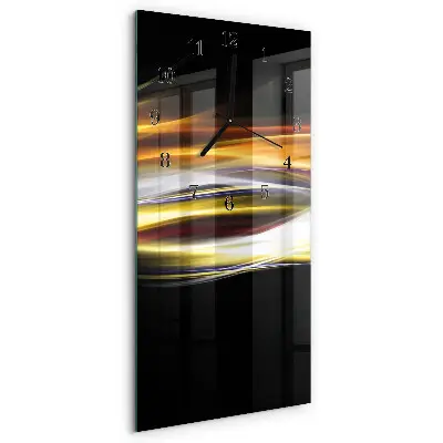 Verticale rechthoekige glazen wandklok Abstractie