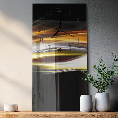 Verticale rechthoekige glazen wandklok Abstractie