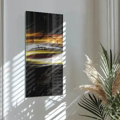 Verticale rechthoekige glazen wandklok Abstractie