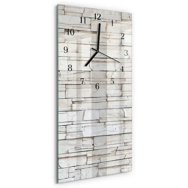 Verticale moderne glazen wandklok Klinker