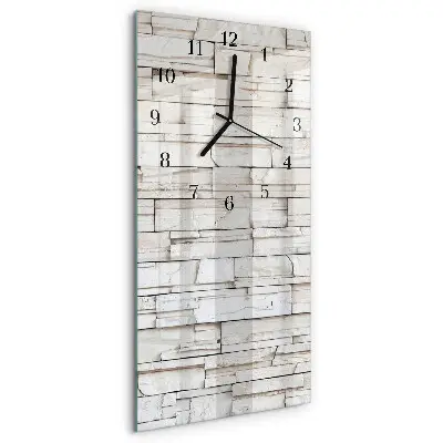 Verticale moderne glazen wandklok Klinker