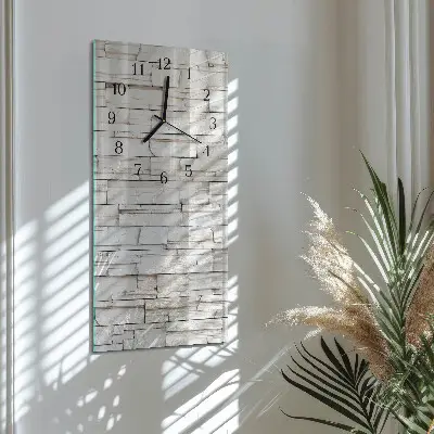 Verticale moderne glazen wandklok Klinker