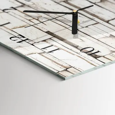 Verticale moderne glazen wandklok Klinker