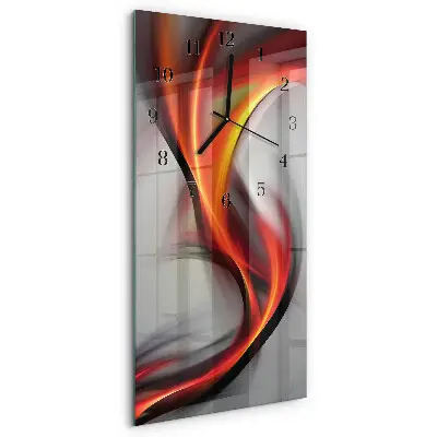 Verticale rechthoekige glazen wandklok Abstractie