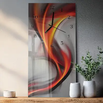 Verticale rechthoekige glazen wandklok Abstractie