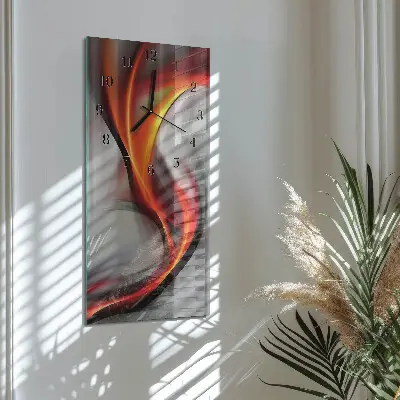 Verticale rechthoekige glazen wandklok Abstractie