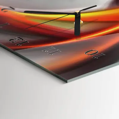 Verticale rechthoekige glazen wandklok Abstractie