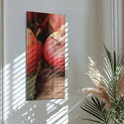 Glazen klok verticaal Appel