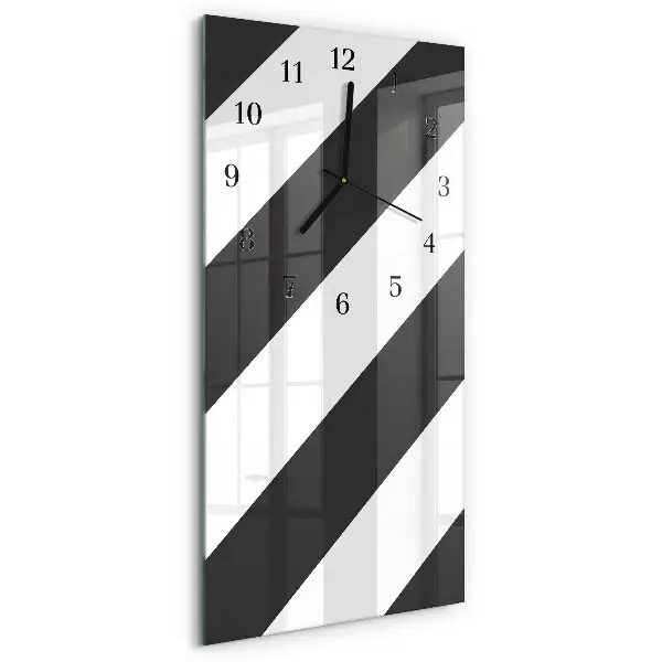 Verticale moderne glazen wandklok Strepen