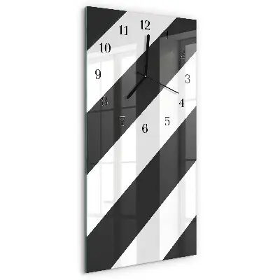 Verticale moderne glazen wandklok Strepen