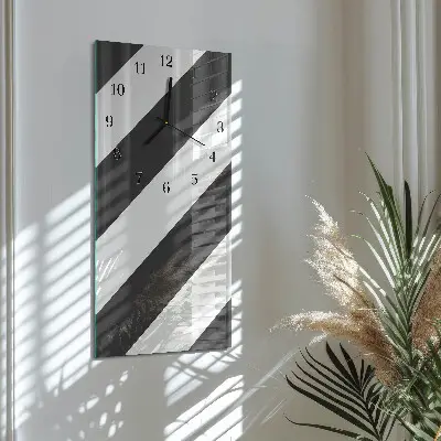 Verticale moderne glazen wandklok Strepen