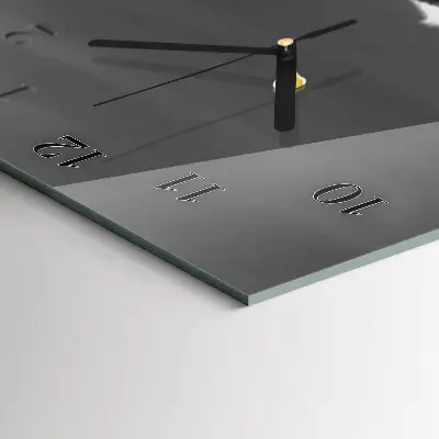 Verticale rechthoekige glazen wandklok Berg