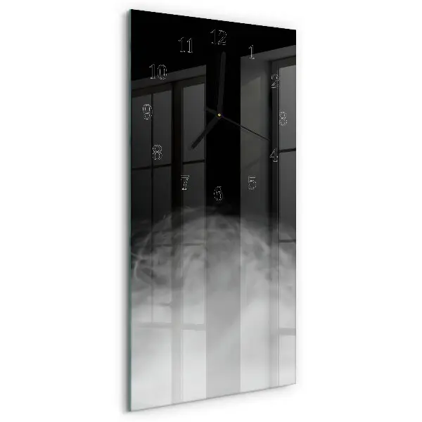 Verticale moderne glazen wandklok Rook