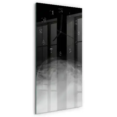 Verticale moderne glazen wandklok Rook