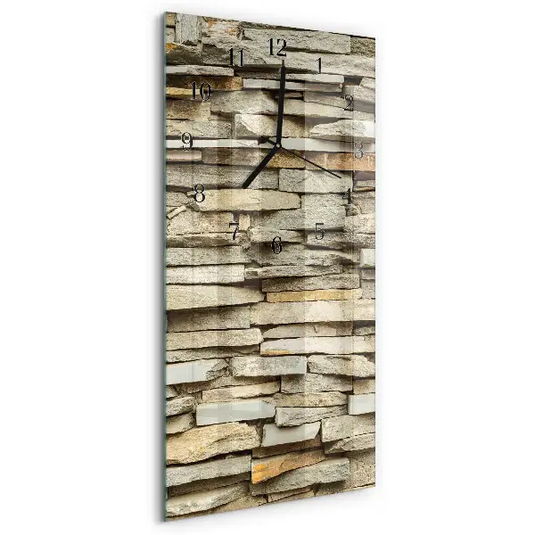 Verticale moderne glazen wandklok Stenen