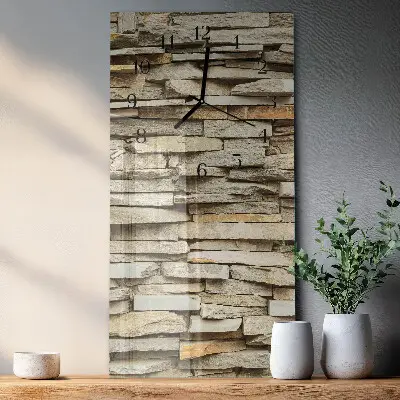 Verticale moderne glazen wandklok Stenen