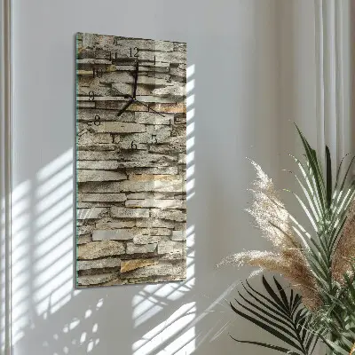 Verticale moderne glazen wandklok Stenen