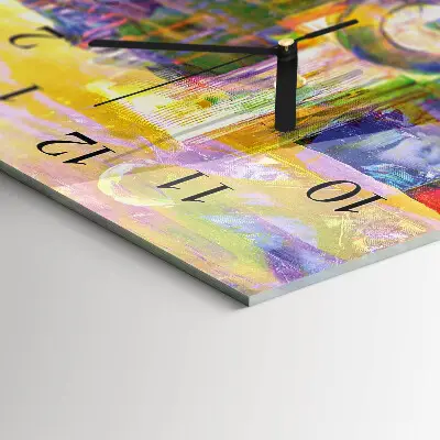 Verticale rechthoekige glazen wandklok Chaos