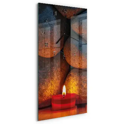 Verticale moderne glazen wandklok Stenen