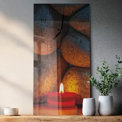 Verticale moderne glazen wandklok Stenen