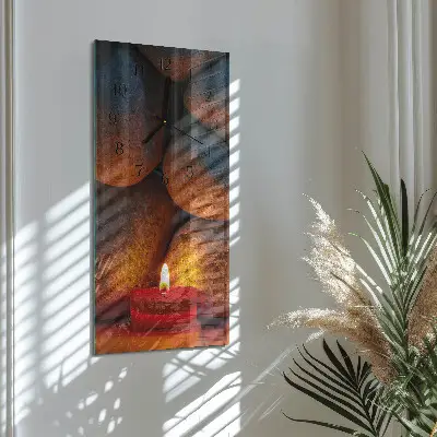 Verticale moderne glazen wandklok Stenen