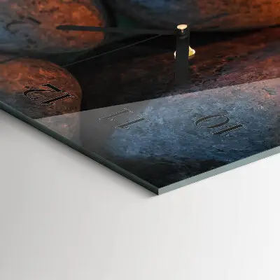 Verticale moderne glazen wandklok Stenen