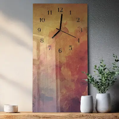Verticale rechthoekige glazen wandklok Patroon