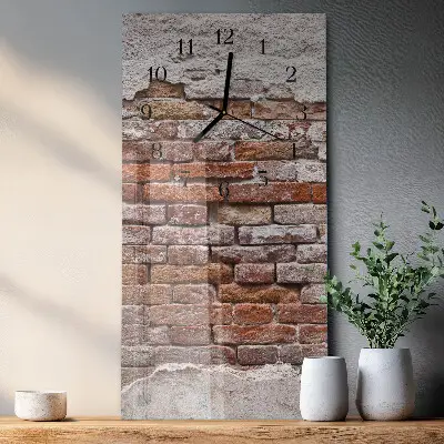 Verticale moderne glazen wandklok Baksteen